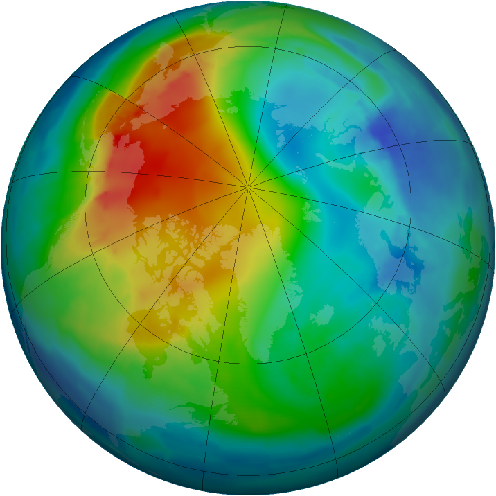 Arctic ozone map for 13 November 2009